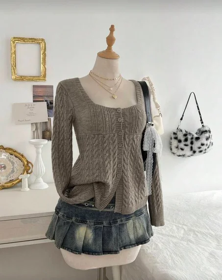 knitted kawaii cardigan– Soft Girl Dream 🤍