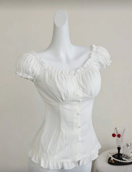 White Milkmaid Top – Soft Girl Dream 🤍