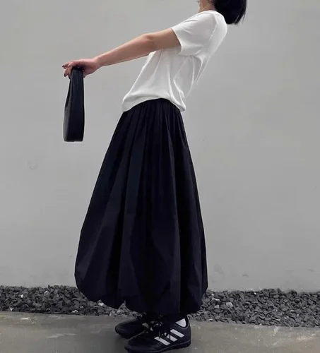 black long bubble skirt