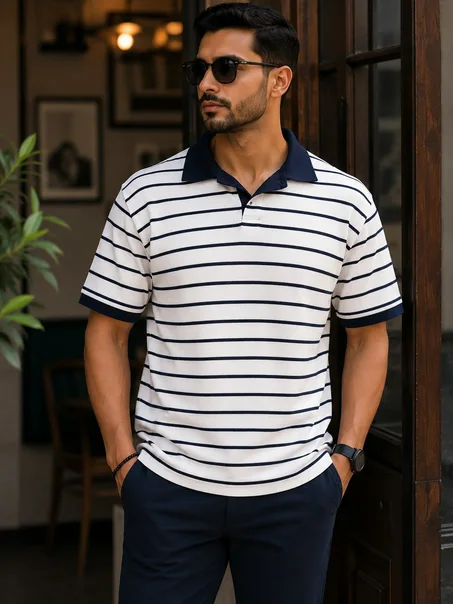 pull homme rayé