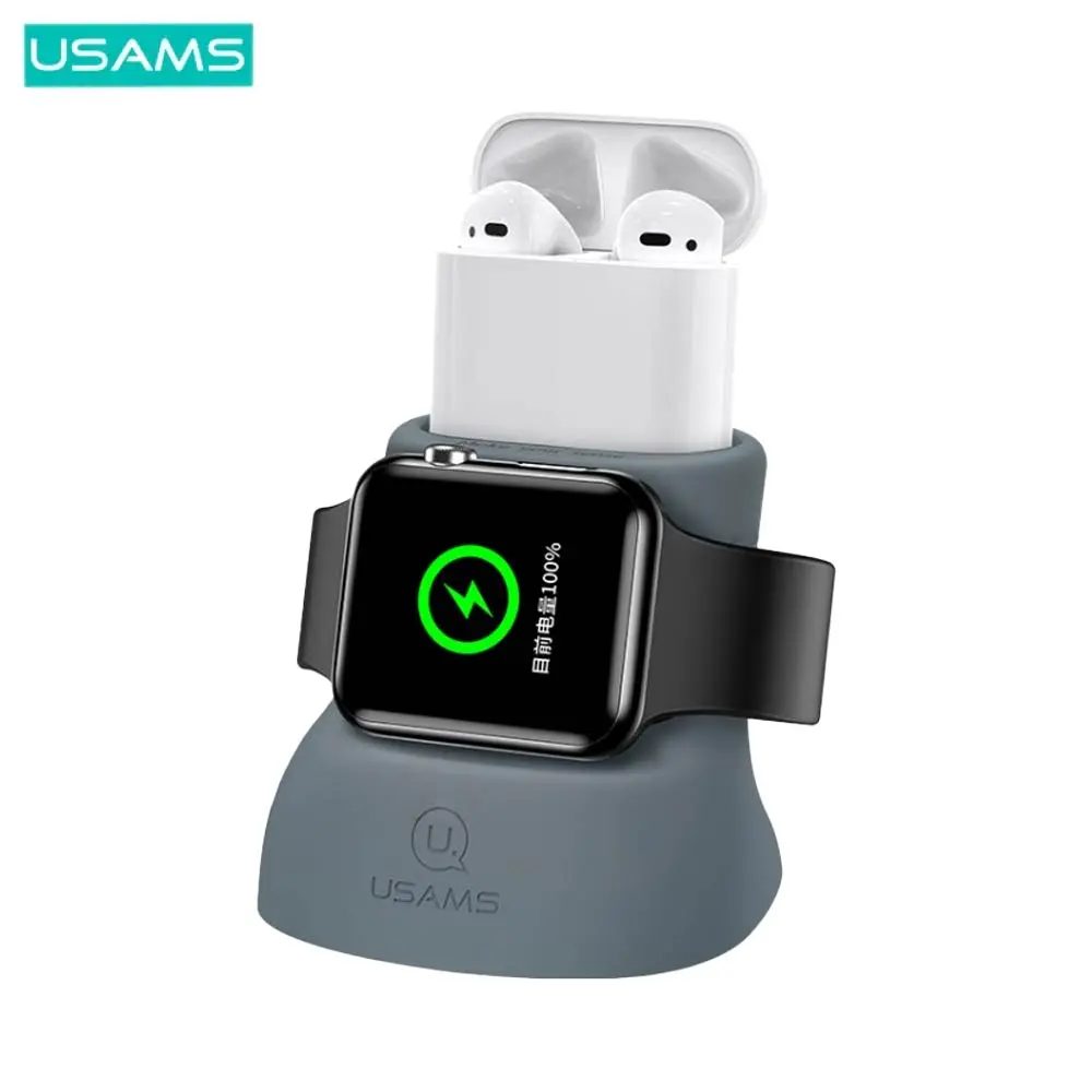 Support Silicone Usams US-ZJ051 pour Pad de Charge Apple Watch & AirPods