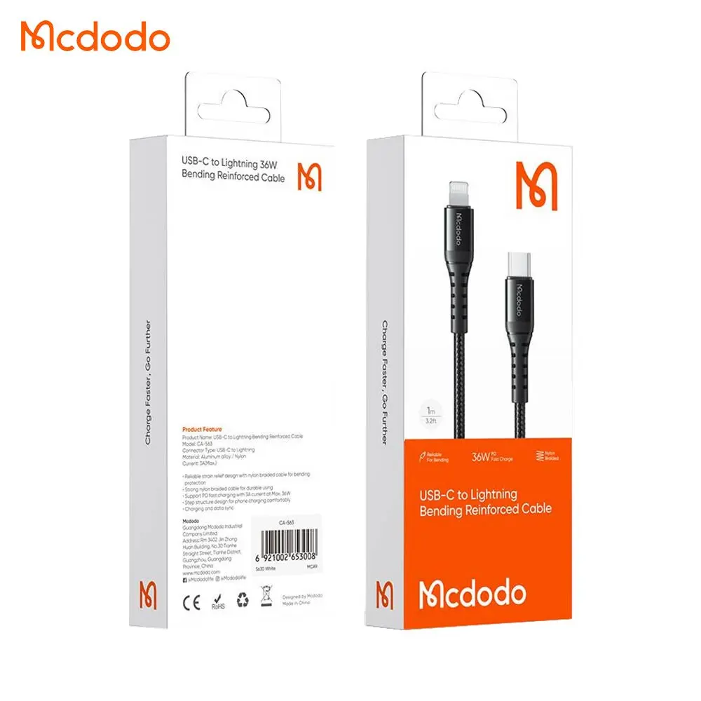 Câble Data USB-C vers Lightning Mcdodo CA-5631 36W 1m