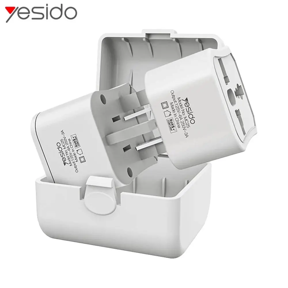 Adaptateur Secteur Universel Yesido MC25 Kit Complet Blanc