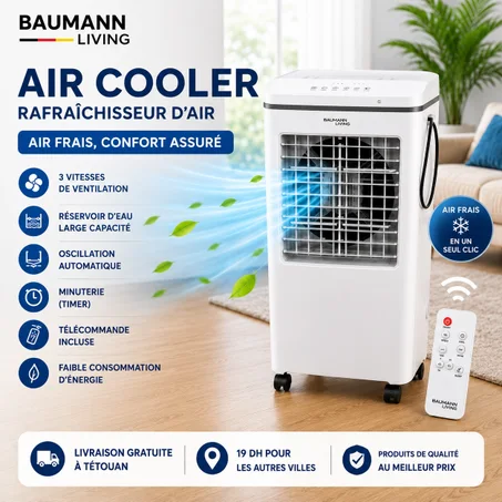 Rafraîchisseur d’air BAUMANN LIVING – Air Cooler avec Télécommande