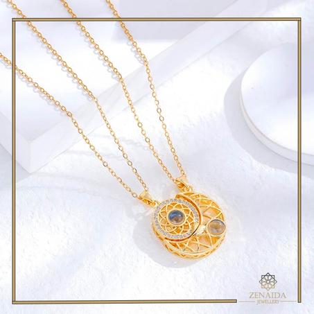 💎قلادات مغناطيسية الشمس والقمر، أحبك،100 لغة💎