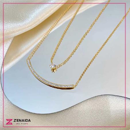 💎قلادة  الزركون مزدوجة الطبقات 💎