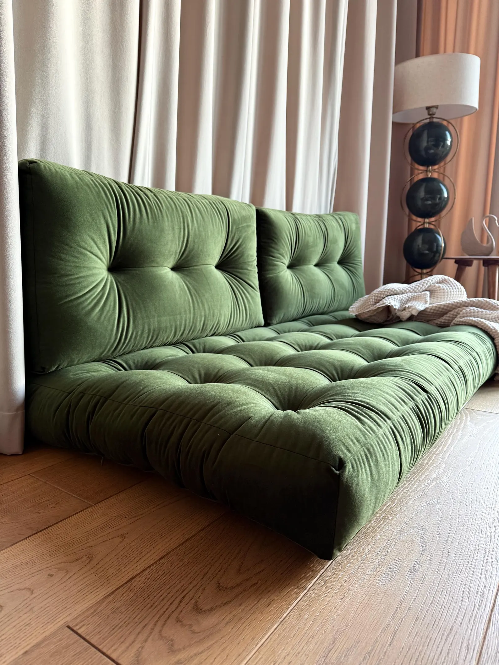 Canapé de sol vert 180 X 80 cm