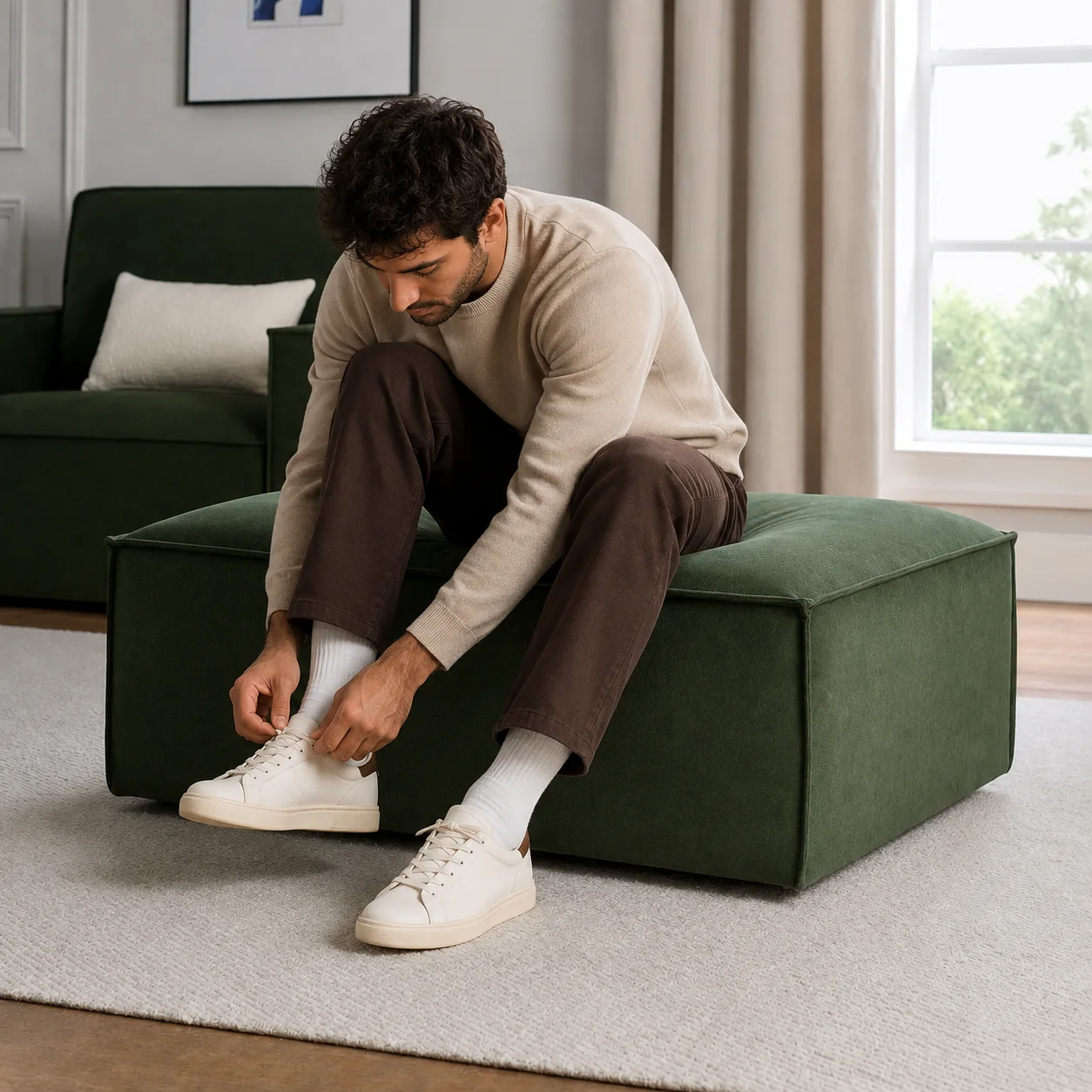 Pouf Rectangulaire Élégant
