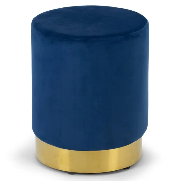 POUF RONDE  BLUE ROI 50 X 40 CM