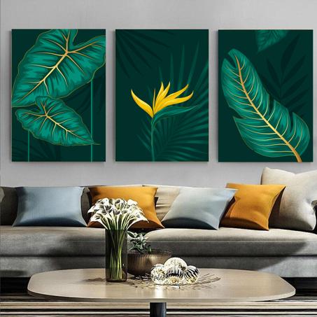 tableau decoratif feuilles d'arbre