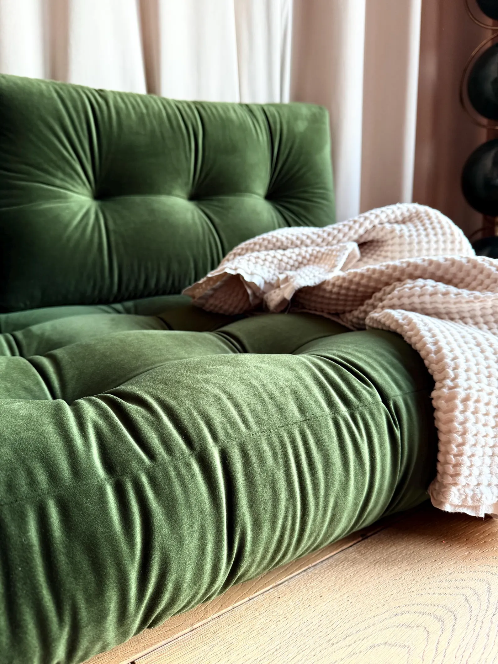 Canapé de sol vert 180 X 80 cm