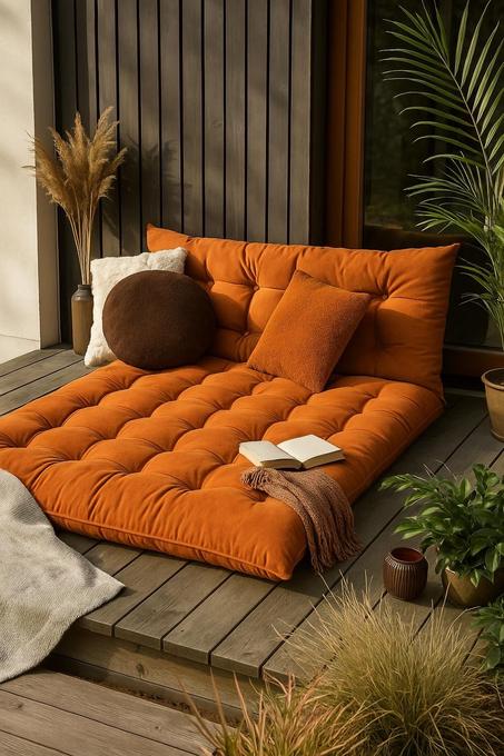 Matelas  de sol orange 140 x 120 cm