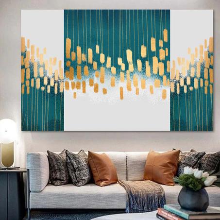 tableau decoratif green flower abstrait