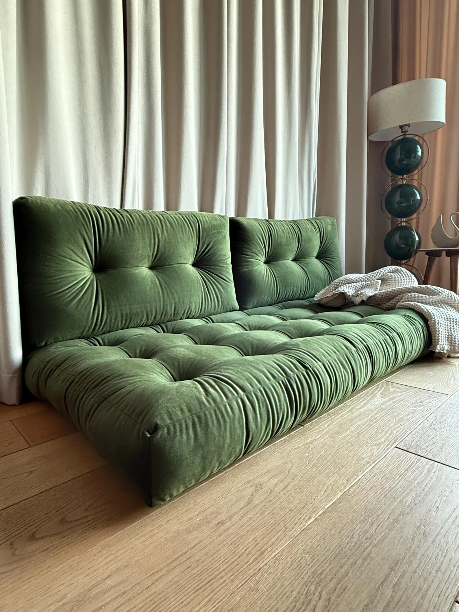 Canapé de sol vert 180 X 80 cm