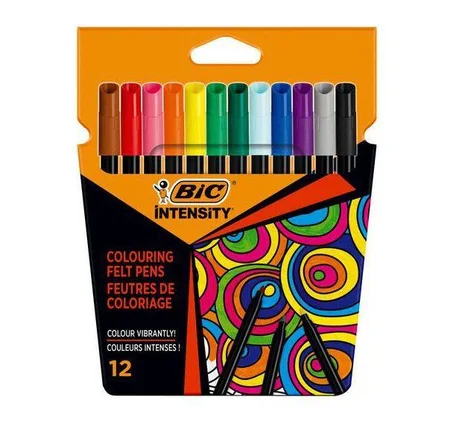 12 Feutres de Coloriage Pointe fine BIC Intensity
