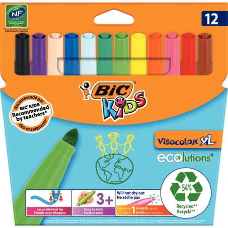 FEUTRE DE COLORIAGE BIC KIDS VISACOLOR XL ECOLUTIONS