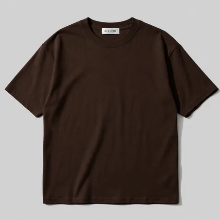 ALOJOR Relaxed Fit Essential T-Shirt – Coffee Brown – Premium 100%