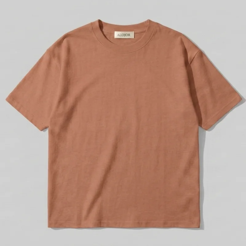 ALOJOR Relaxed Fit Essential T-Shirt – Sahara Dust – Premium 100% (copy)