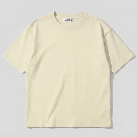 ALOJOR Relaxed Fit Essential T-Shirt – Soft Desert Beige – Premium 100%