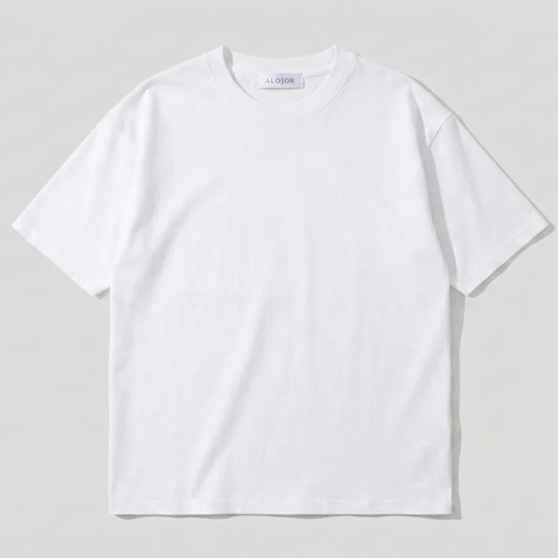 ALOJOR Relaxed Fit Essential T-Shirt – Optic White – Premium 100%