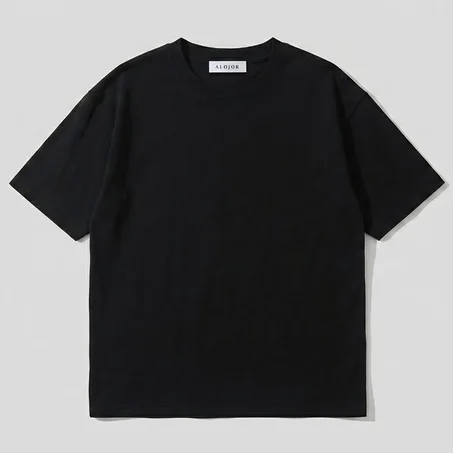 ALOJOR Relaxed Fit Essential T-Shirt – Obsidian Black – Premium 100%