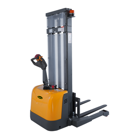 Powered Forklift Full Electric Walkie Stacker 3300lbs Cap. Straddle Legs.130" lifting A-3049