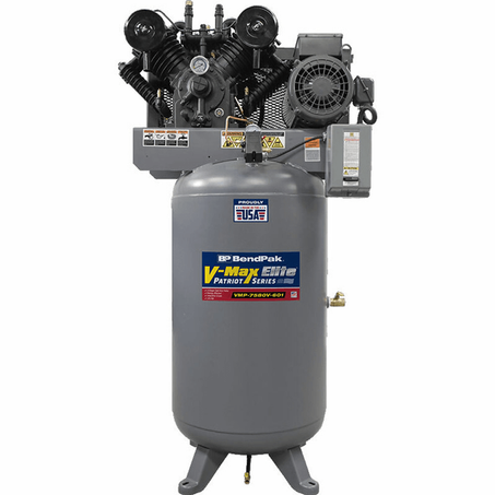 BENDPAK VMP-7580V-603 V-MAX PATRIOT AIR COMPRESSOR / 7.5 HP, 3 PH / 80-GALLON VERTICAL TANK / MADE IN USA