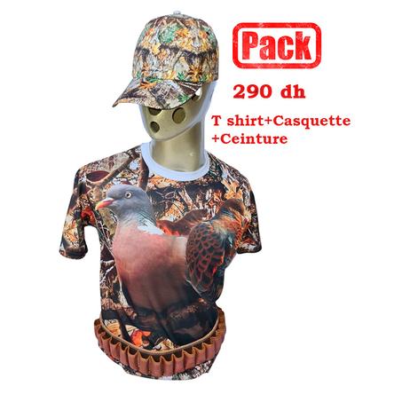 pack 3 pieces t shirt + ceinture + casquette