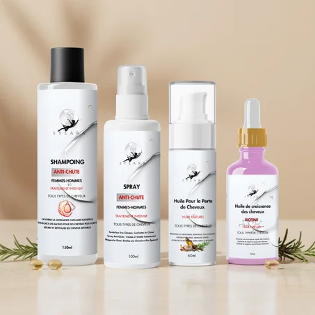 باك متكامل لمشكل تساقط الشعر  pack traitement anti-chute