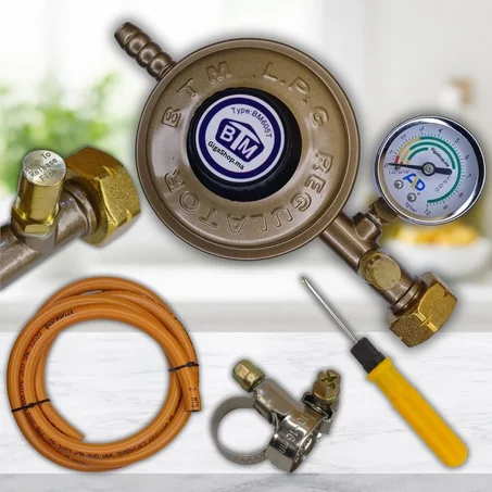 طاندور الغاز BTM الذكي الأصلي بالمانومتر والكلابي الآمن والمضاد للتسرب