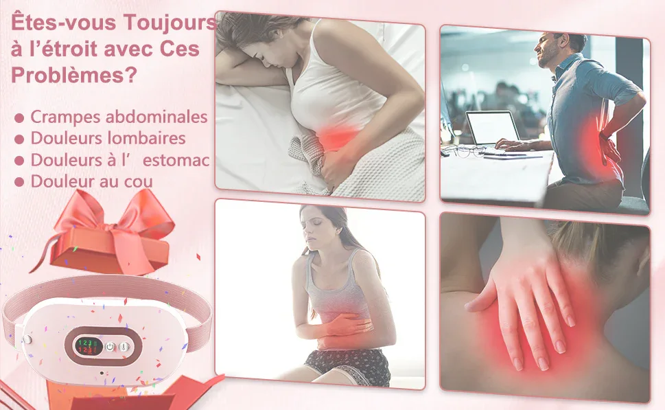 Coussin chauffant intelligent sans fil personnalisable pour soulager les douleurs menstruelles Ceinture menstruelle