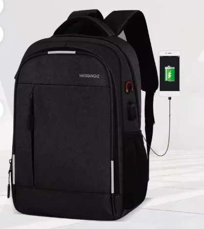 حقيبة ظهر للكمبيوتر المحمول من أكسفورد بتصميم بسيط للجنسين مضادة للسرقة مع منفذ USB للشحن ومقاومة للماء سعة 20-39 لتر