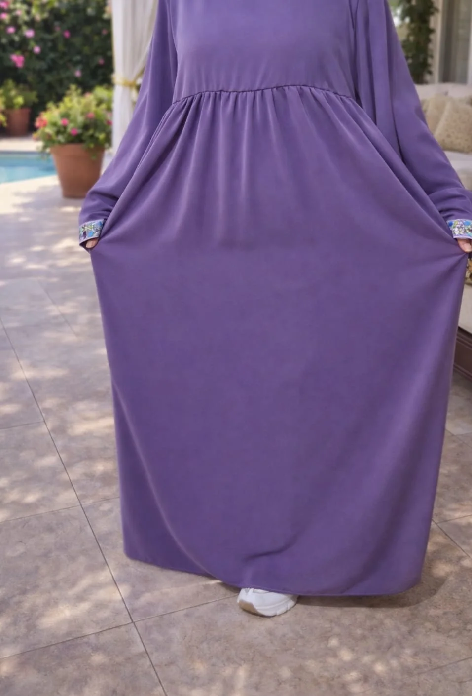 Pack عباية + فولار – ثوب كريب روزا