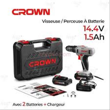 مفك / مثقاب لاسلكي CROWN – بطارية 14.4V | سعة 1.5Ah 🔧
