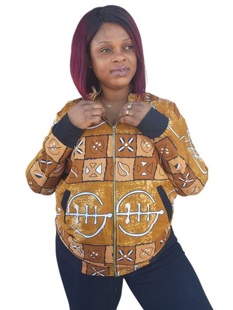 BOMBER JACKET AFRICAIN MARRON