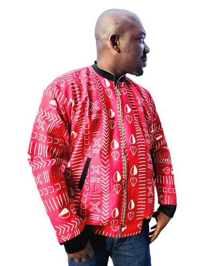 BOMBER JACKET AFRICAIN ROUGE