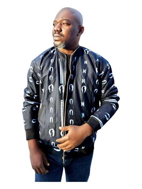 BOMBER JACKET AFRICAIN BLEU MARIN