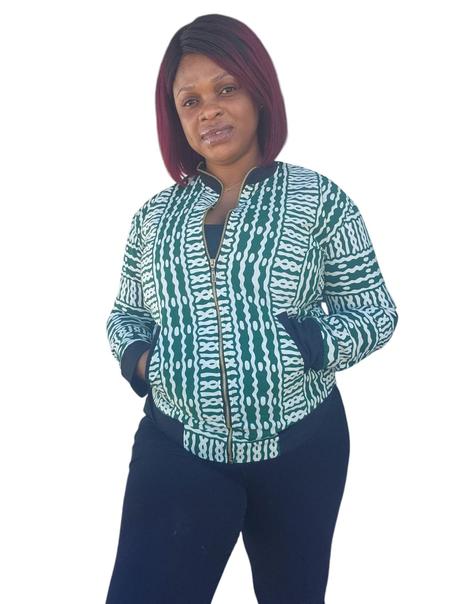 BOMBER JACKET AFRICAIN VERT