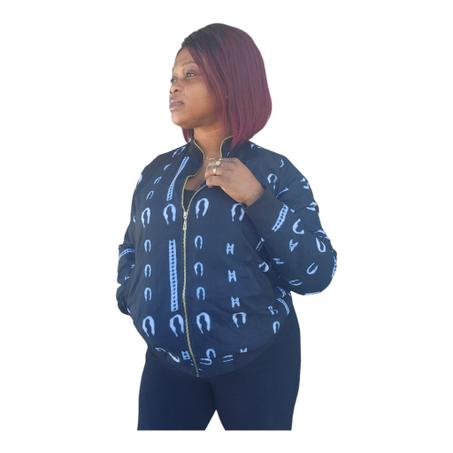 BOMBER JACKET AFRICAIN-BLEU MARIN