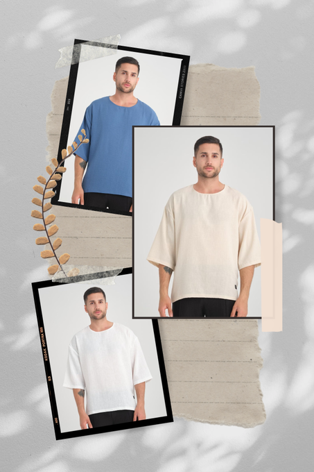Oversize Tshirts (white, bej. blue)