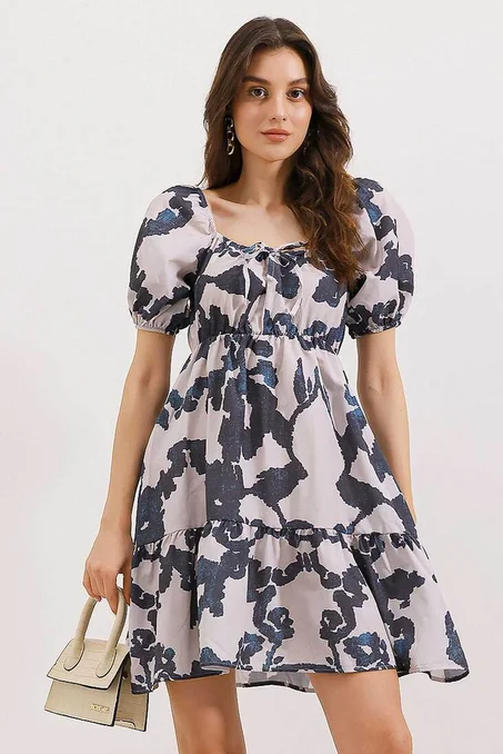 2351 Kloş Poplin Elbise