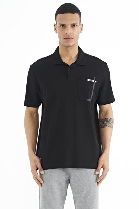 Pocket Detailed Printed Standard Fit Polo Collar Men's T-Shirt