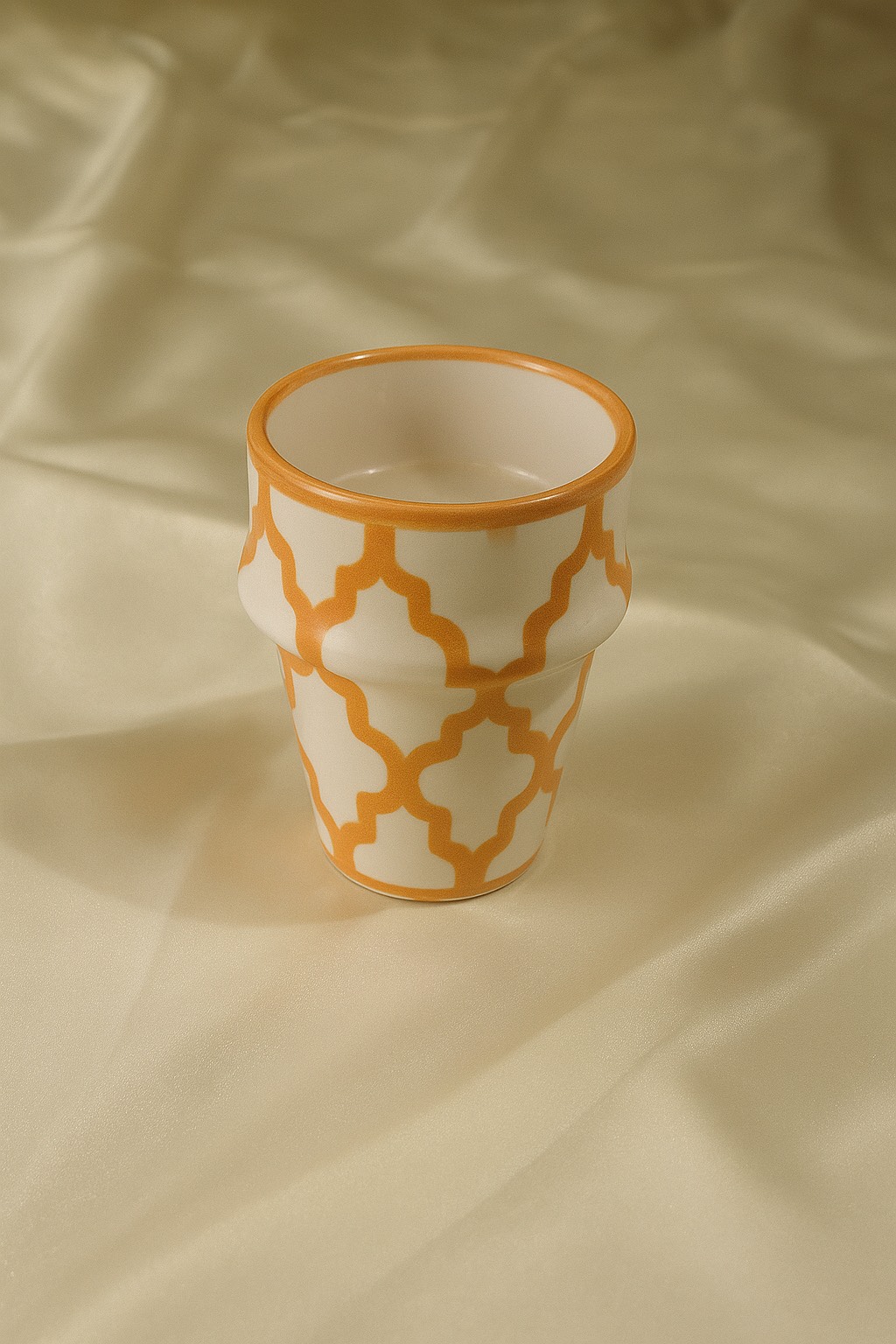 Verre Oriental - Orange & Blanc