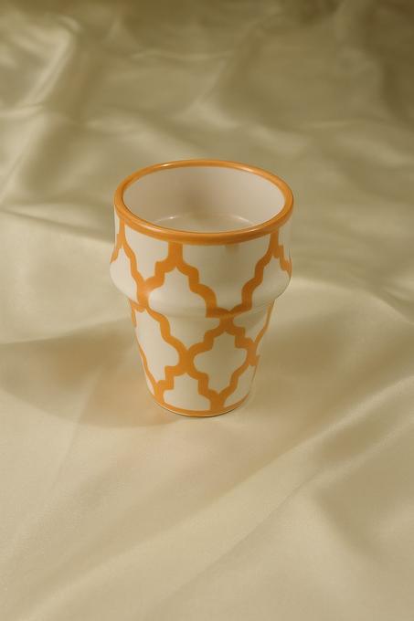 Verre Oriental - Orange & Blanc