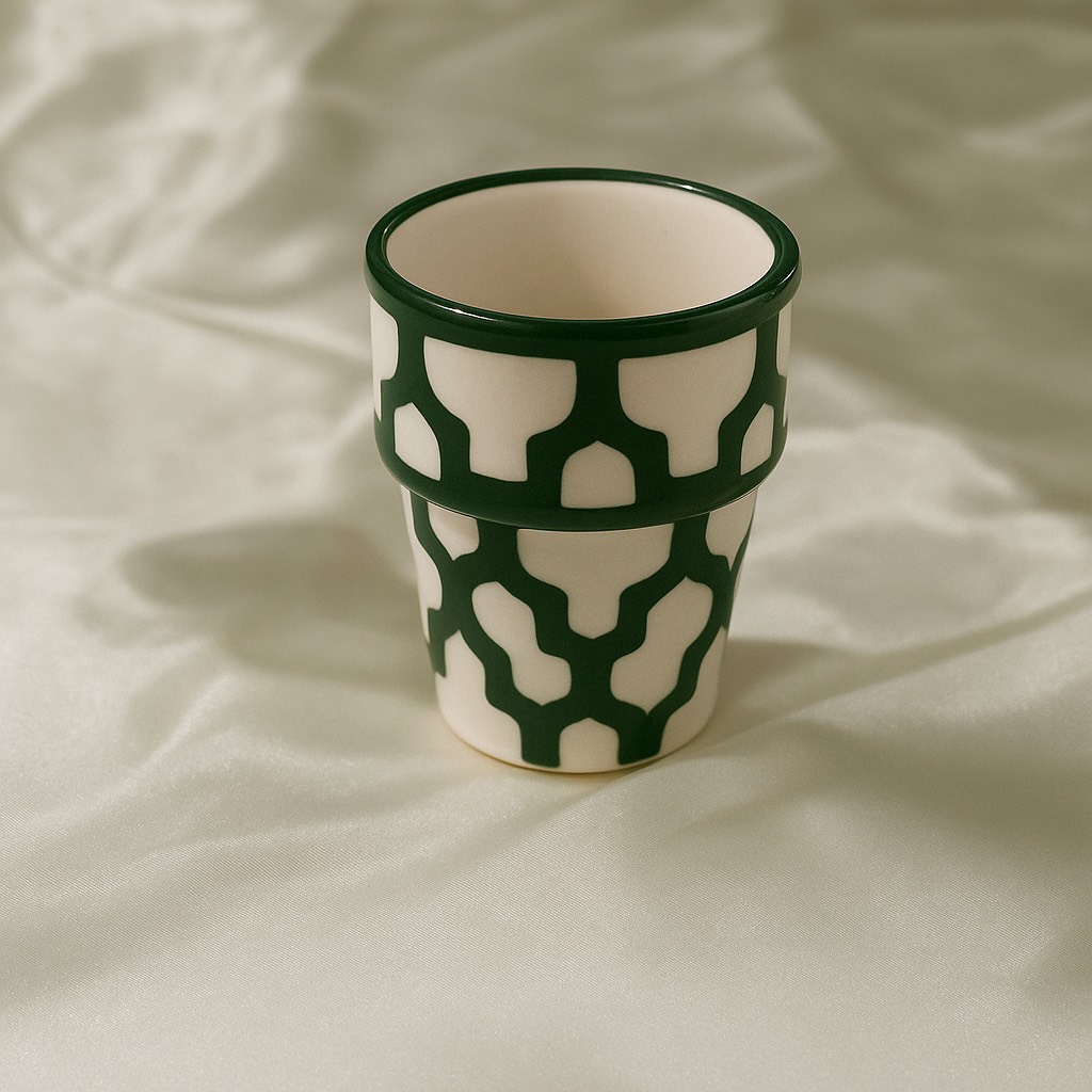 Verre Oriental - Vert & Blanc