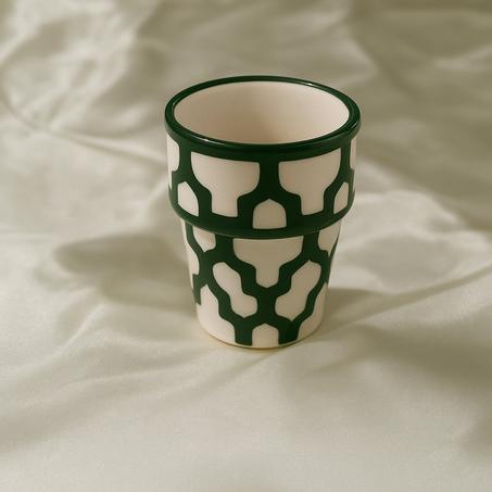 Verre Oriental - Vert & Blanc