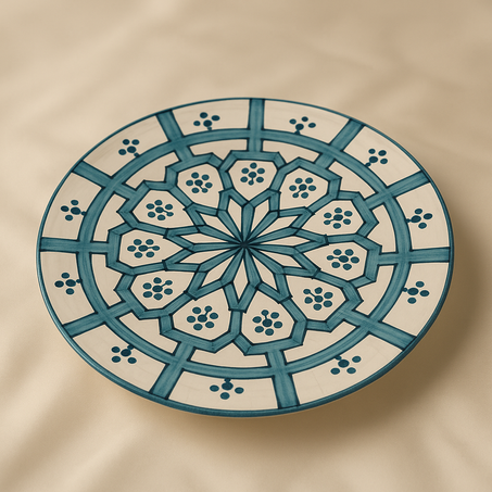 Grande Assiette - Éclat Andalou en Bleu