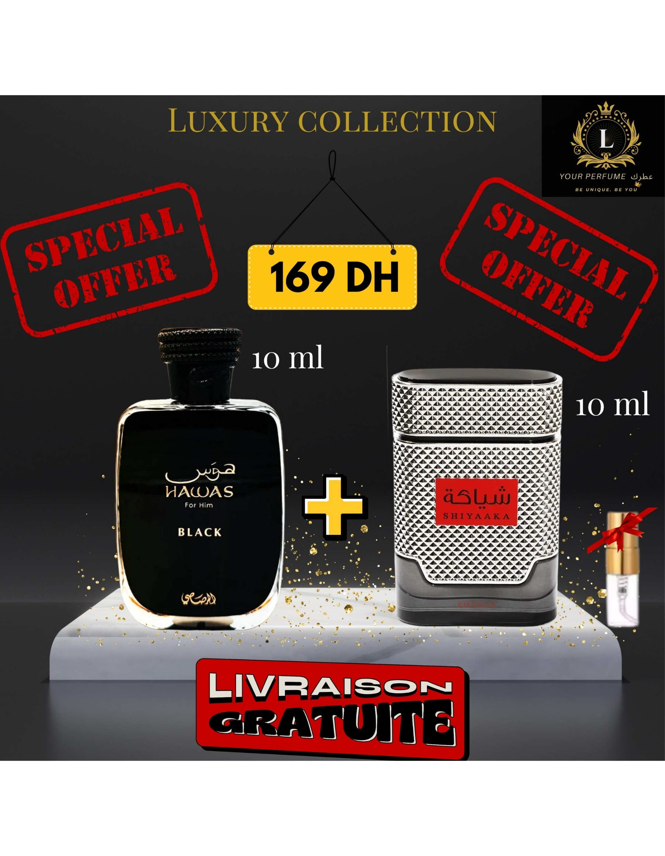 Pack Hawas Black + Shiyaaka red + (3 ml GRATUIT)