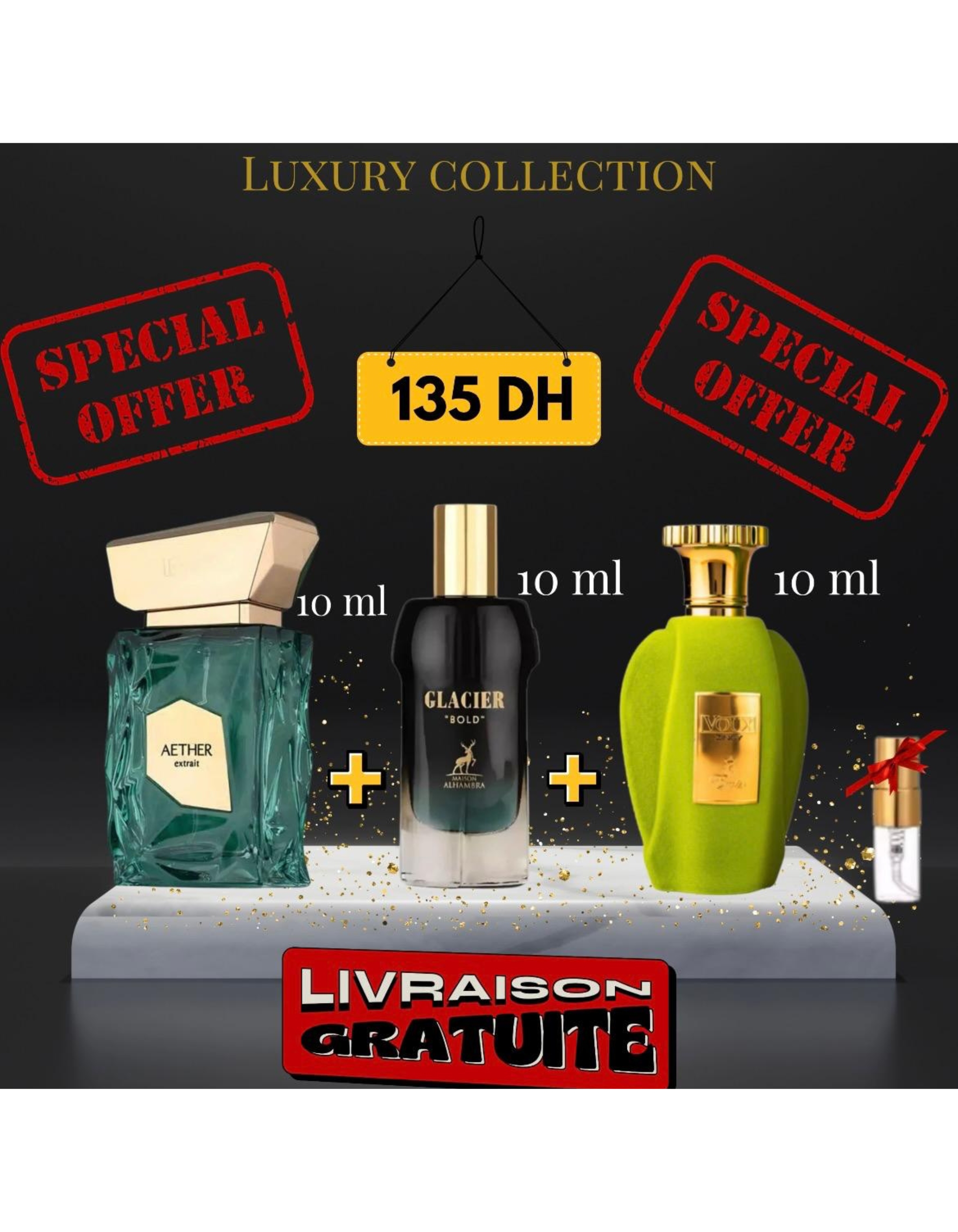 pack Aether extrait + Glacier bold + Voux zingy + (3 ml GRATUIT)