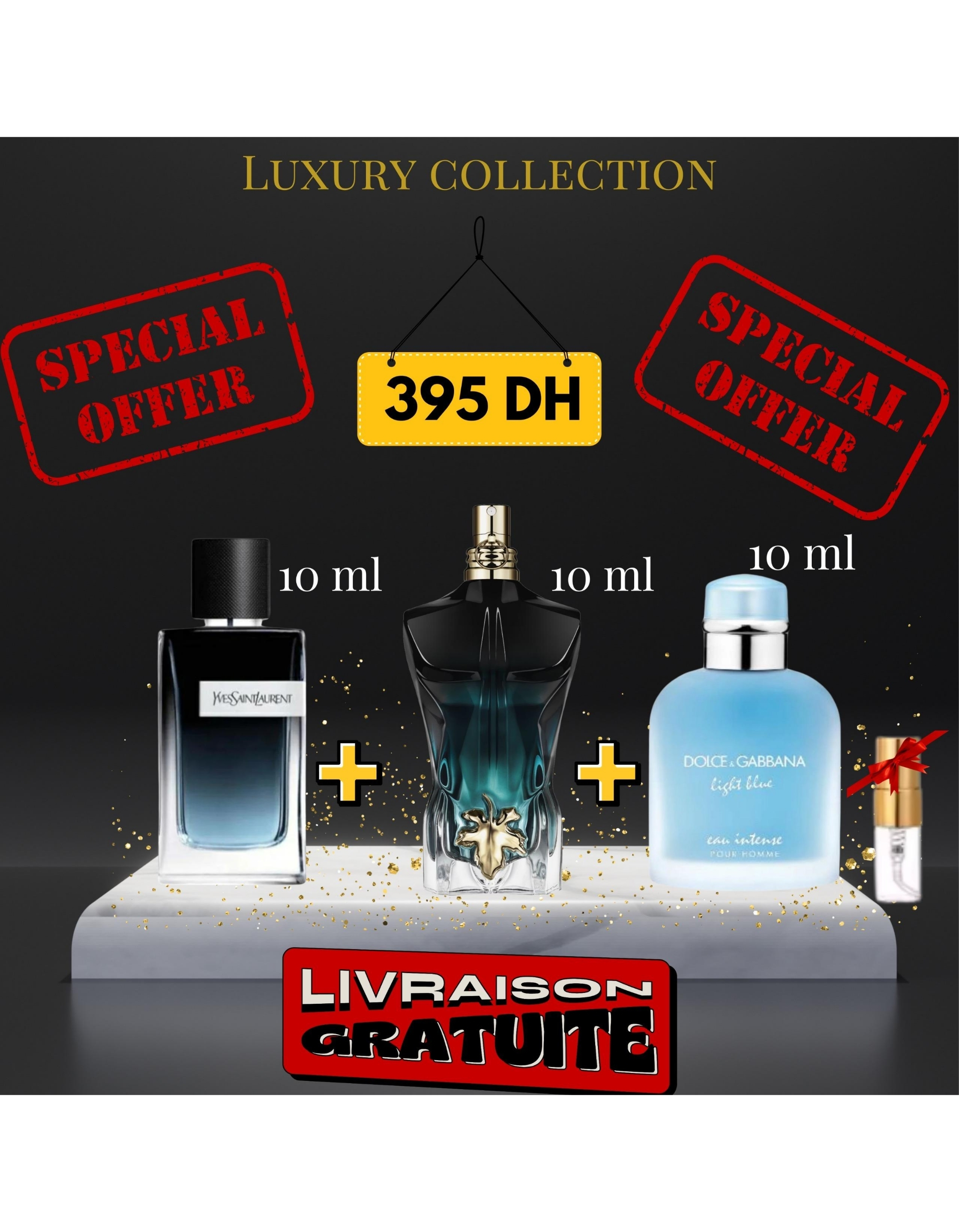 Pack Y eau de parfum + Le Beau le parfum + Light blue intense + (3 ml GRATUIT)